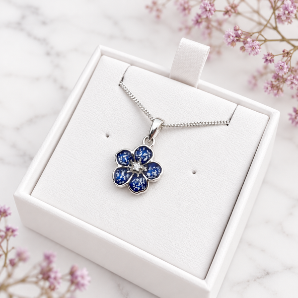 Sterling Silver Forget Me Not Pendant