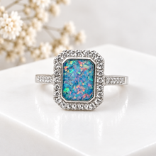 Sterling Silver CZ Rectangle Ring