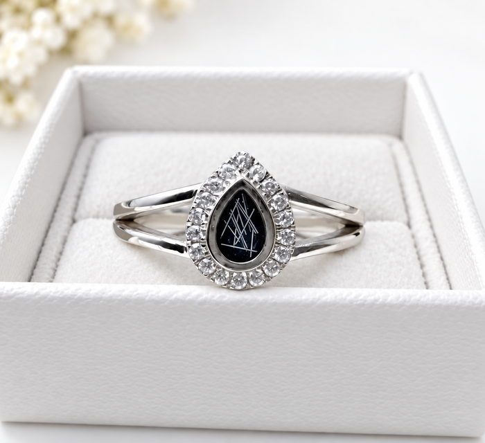 Sterling Silver CZ Teardrop Ring