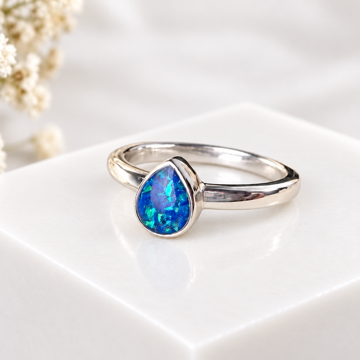 Sterling Silver Simple Teardrop Ring