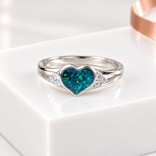 Sterling Silver Doublegem Heart Ring