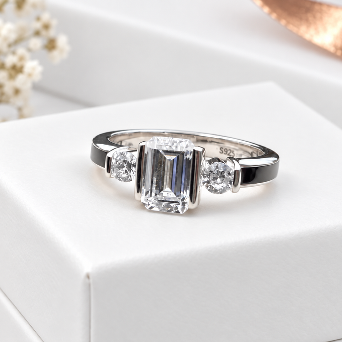 Sterling Silver Emerald Cut Ring