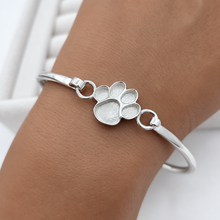 Sterling Silver Paw Bangle