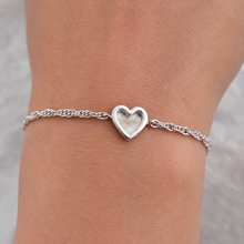 Sterling Silver Petite Heart Twist Adjustable Bracelet