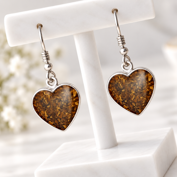 Sterling Silver Heart Drop Earrings