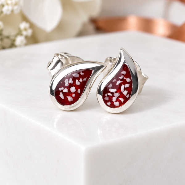 Sterling Silver Teardrop Stud Earrings
