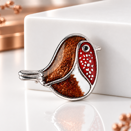 Sterling Silver Robin Brooch