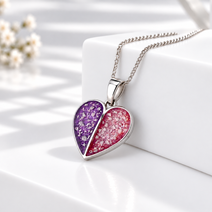 Sterling Silver Split Heart Pendant