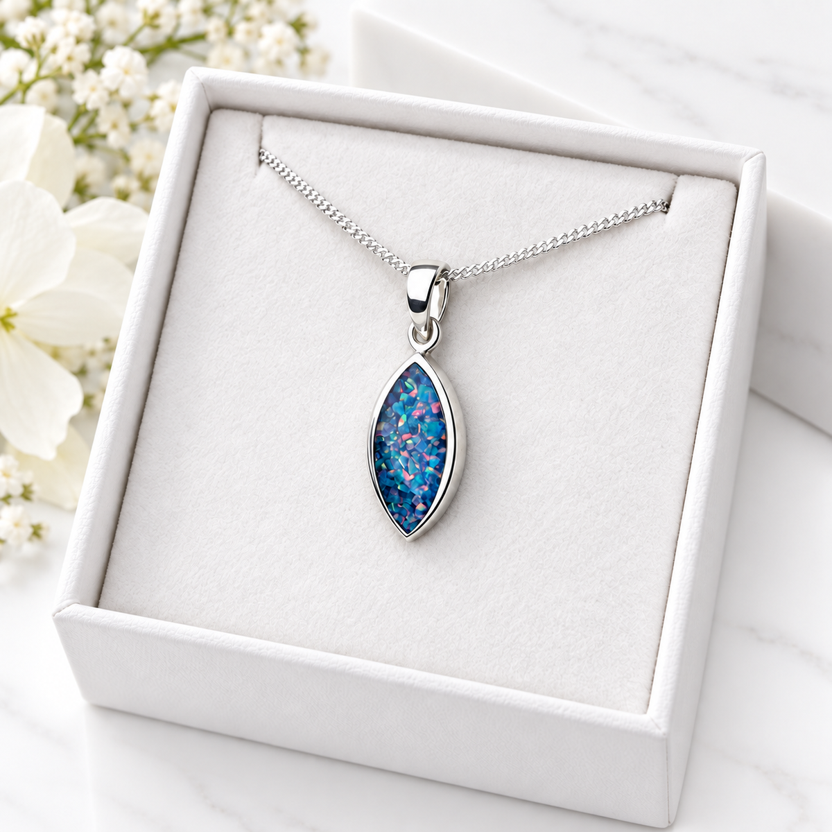 Sterling Silver Marquise Pendant