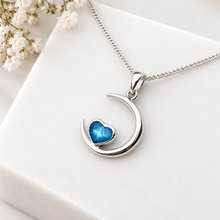 Sterling Silver Heart Moon Pendant