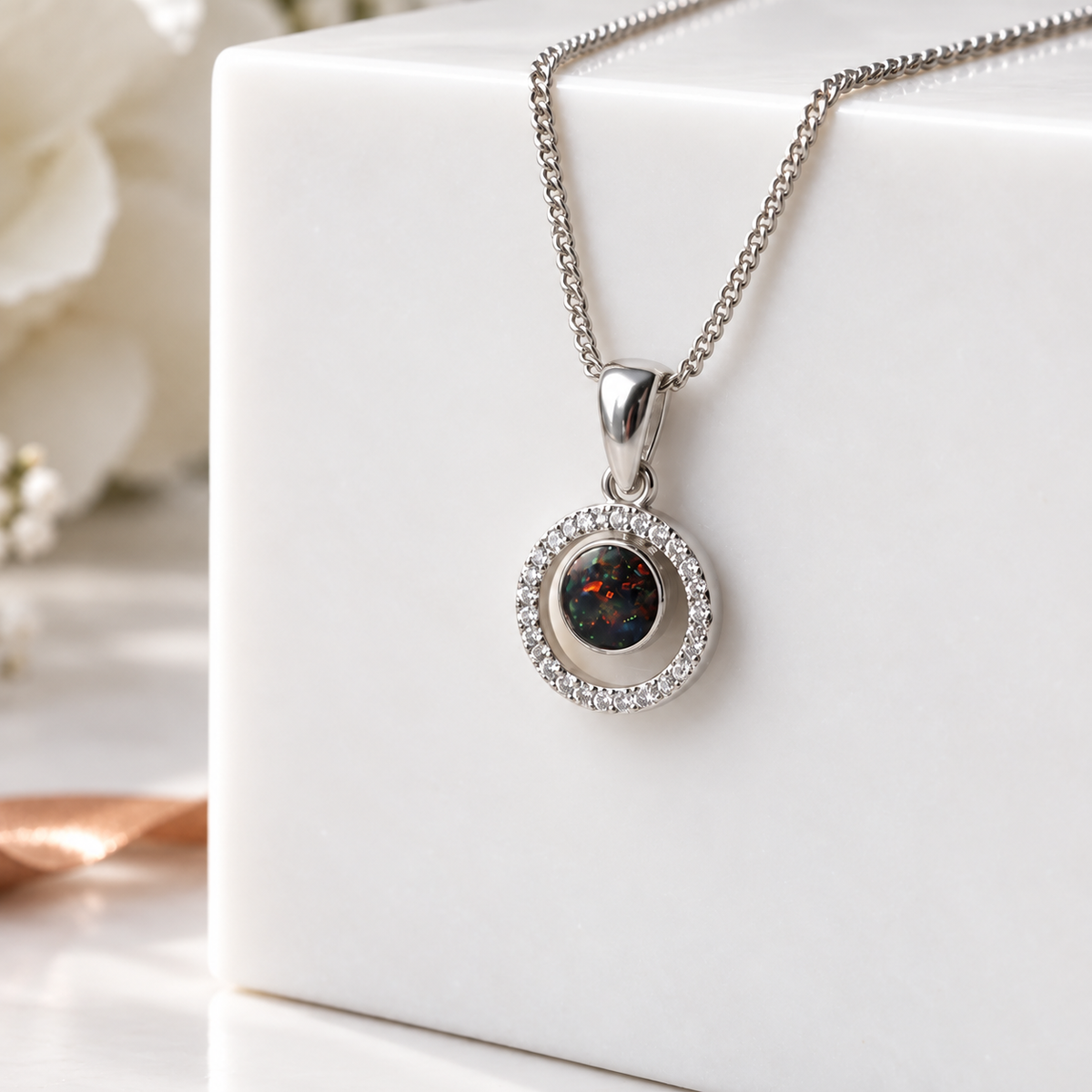 Sterling Silver Halo Surround Pendant