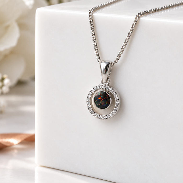 Sterling Silver Halo Surround Pendant