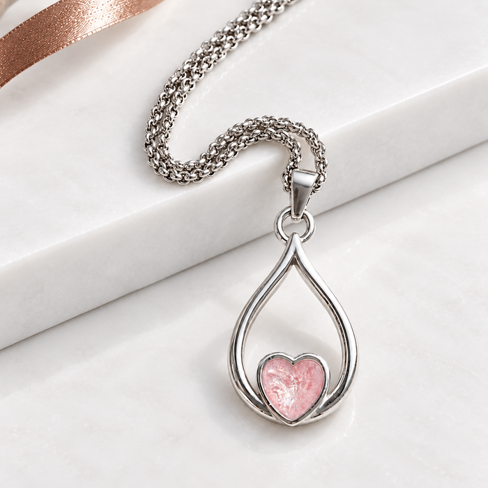 Stainless Steel Heart Teardrop pendant