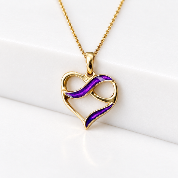9ct Yellow Gold Heart Infinity Pendant
