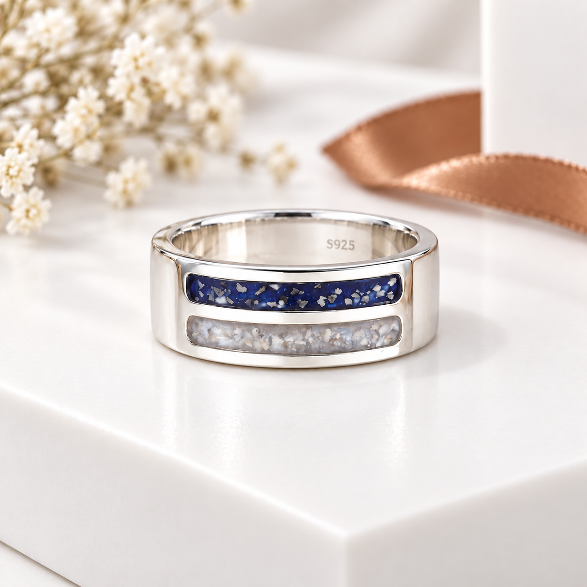 Sterling Silver 8mm Double Channel Ring