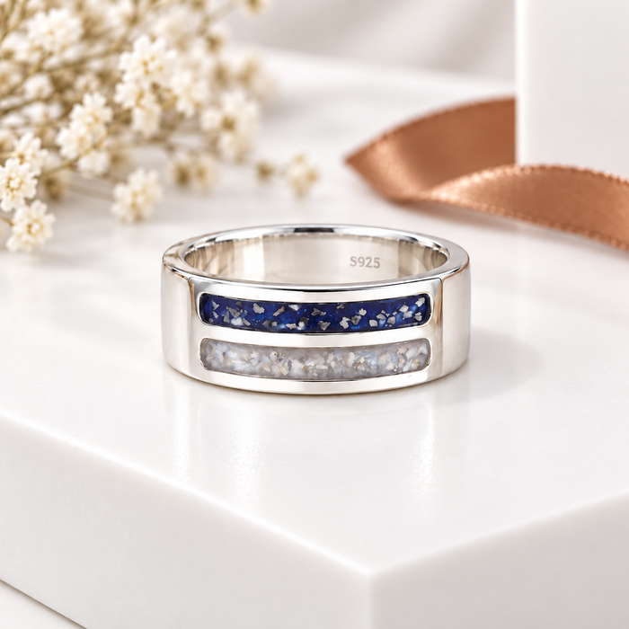 Sterling Silver 8mm Double Channel Ring
