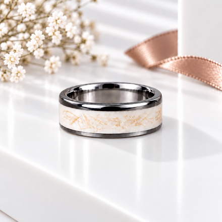 Black Ceramic 8mm Channel Ring