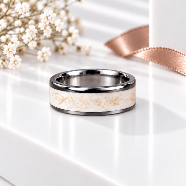 Black Ceramic 8mm Channel Ring