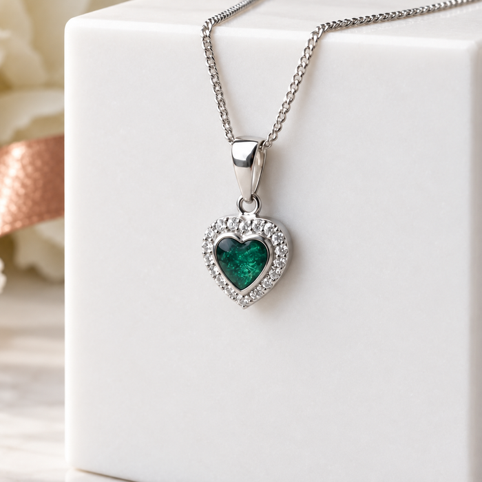 Sterling Silver Petite CZ Heart Pendant