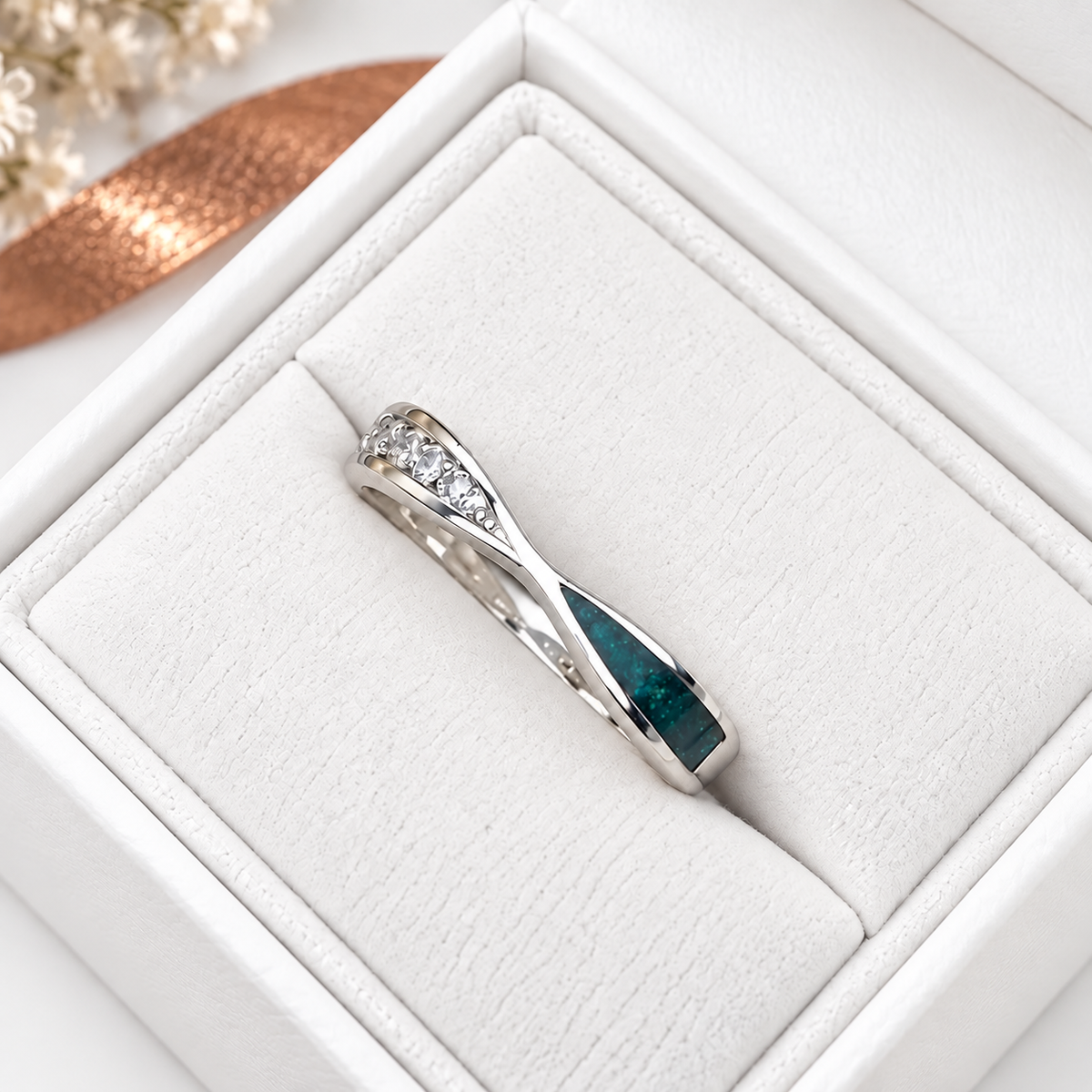 Sterling Silver CZ Twist Ring