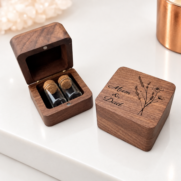 Engraved Wooden Ashes/Fur Keepsake Box
