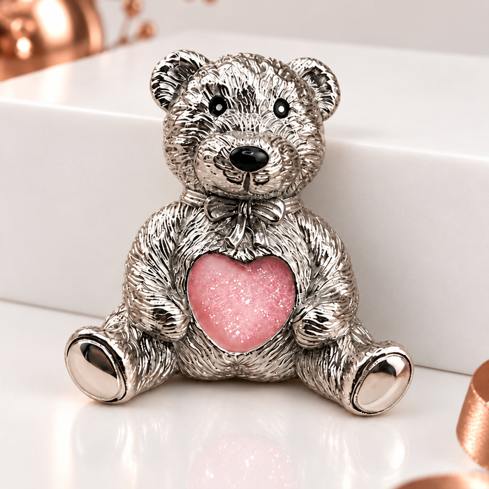 Stainless Steel Memorial Ashes / Hair Teddy Bear