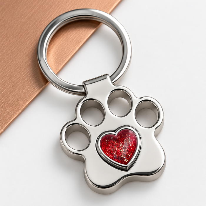 Engraved Paw Keyring