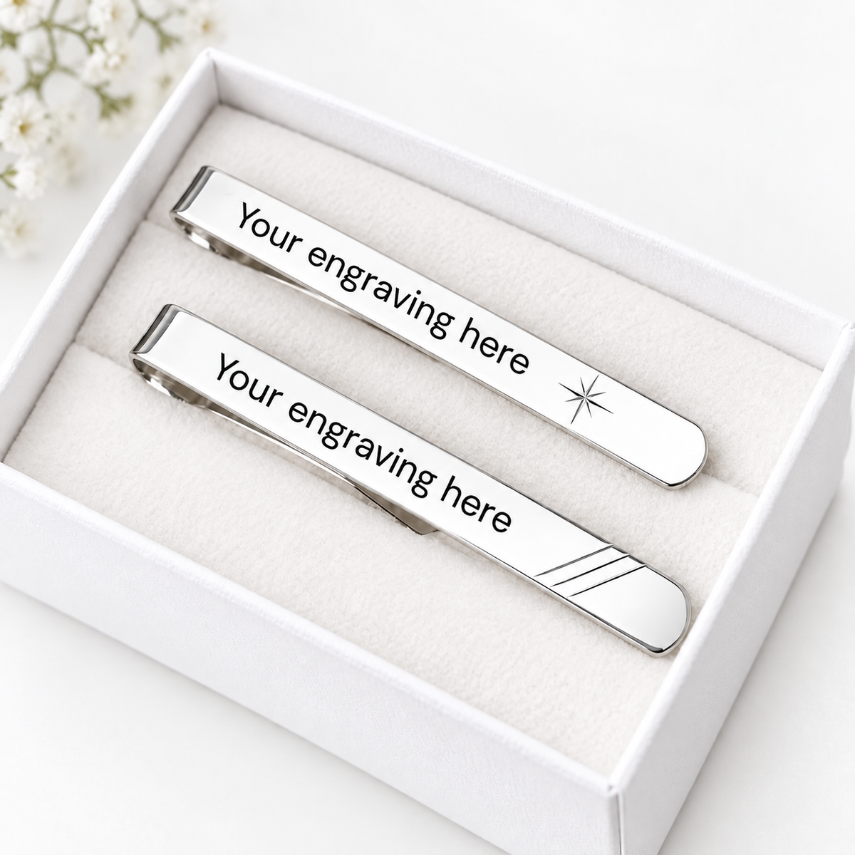 Sterling Silver Engraved Tie Slide