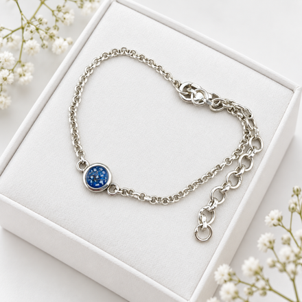 Sterling Silver Petite Round Adjustable Bracelet