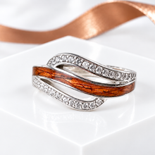 Sterling Silver CZ Double Wave Ring