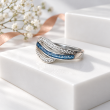Sterling Silver CZ Double Wave Ring