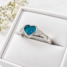 Sterling Silver Doublegem Heart Ring