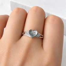Sterling Silver Doublegem Heart Ring