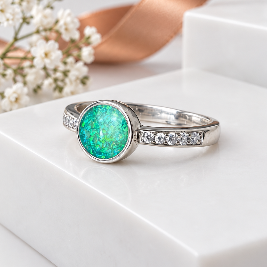 Sterling Silver Round Multigem Ring
