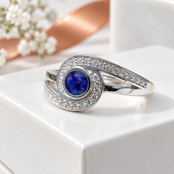 Sterling Silver Round CZ Embrace Ring