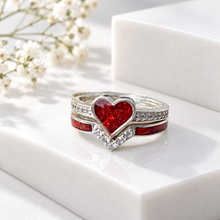 Sterling Silver Heart Double Stacker Ring