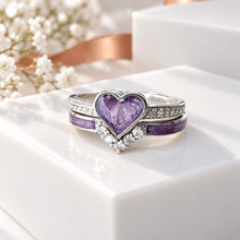 Sterling Silver Heart Double Stacker Ring