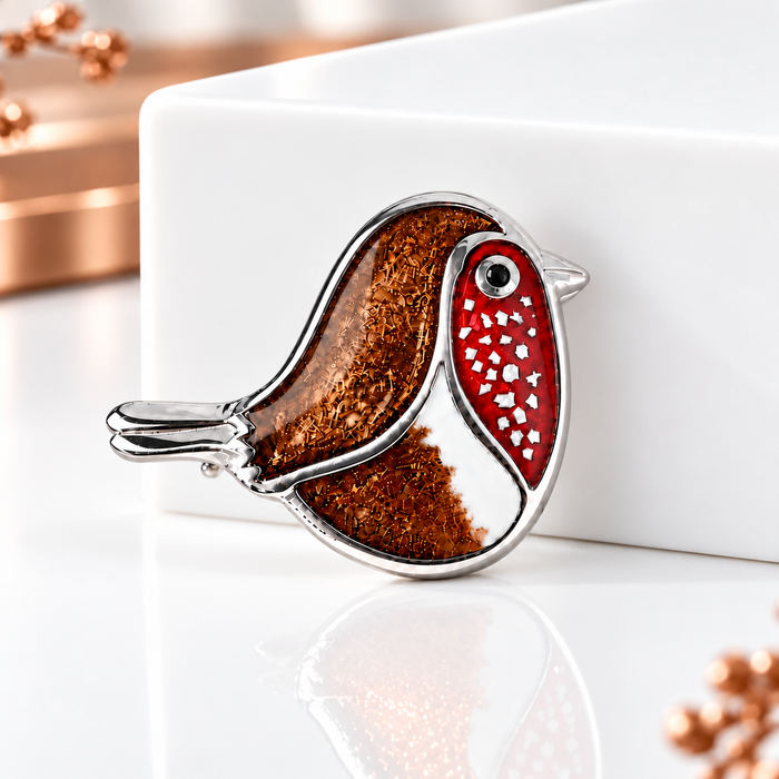 Sterling Silver Robin Brooch