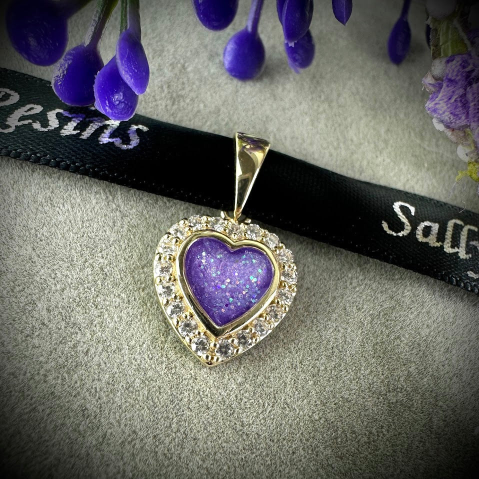 9ct Yellow Gold CZ Heart Pendant