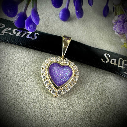 9ct Yellow Gold CZ Heart Pendant