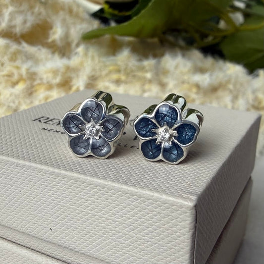 Sterling Silver Forget Me Not/ Flower Bracelet Memorial Charm