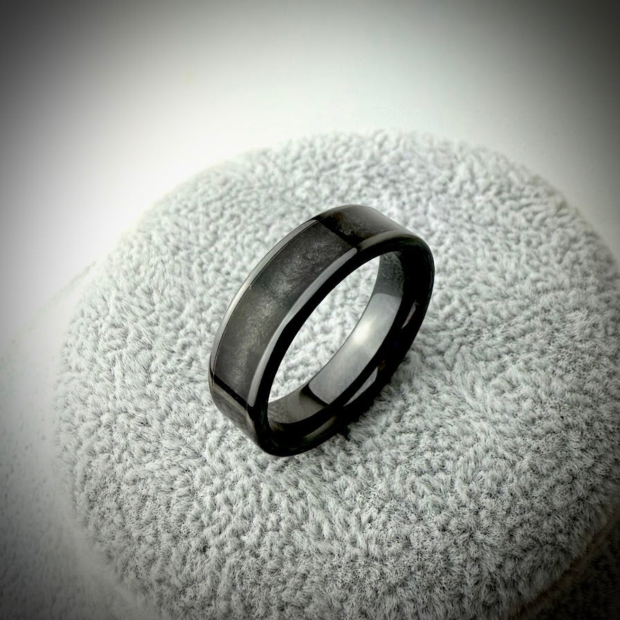 6mm Black Ceramic Band Ring