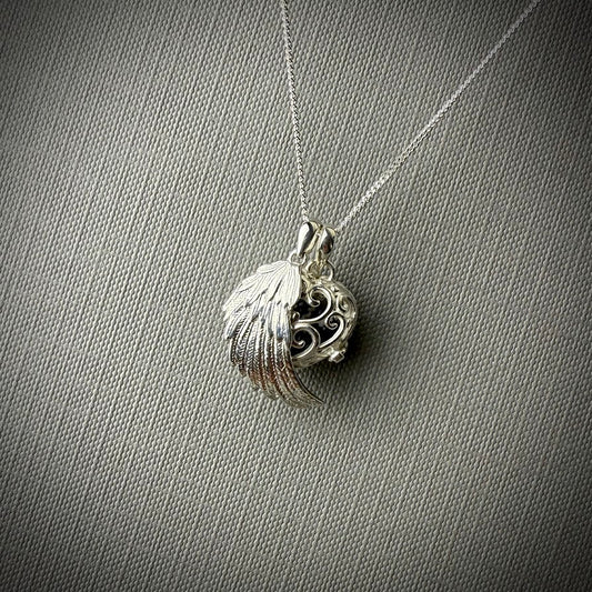 Angel Wing Caged Locket Pendant