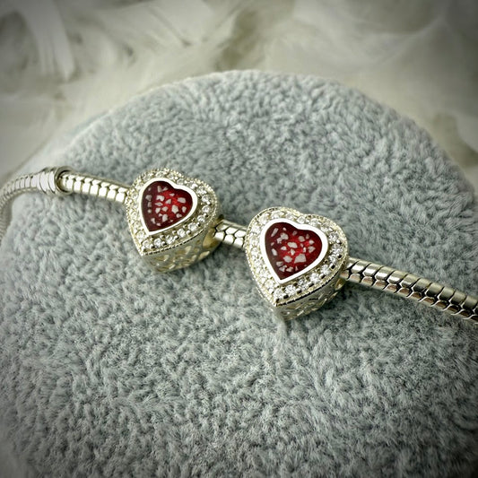 CZ Heart Bracelet Charm