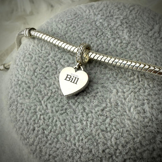 CZ Dangle  Heart Bracelet Charm