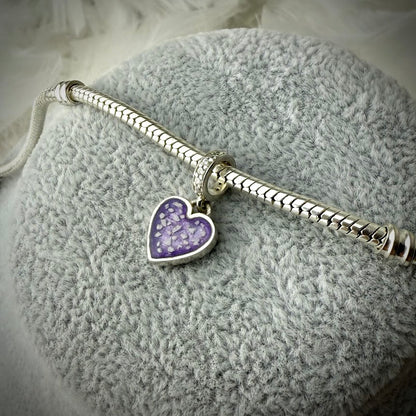 CZ Dangle  Heart Bracelet Charm
