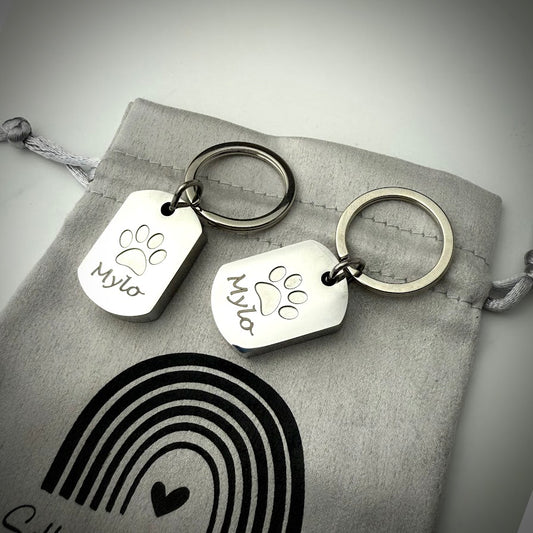 Self Fill Paw Urn Keyring