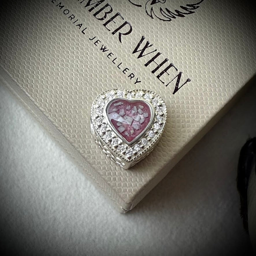 CZ Heart Bracelet Charm