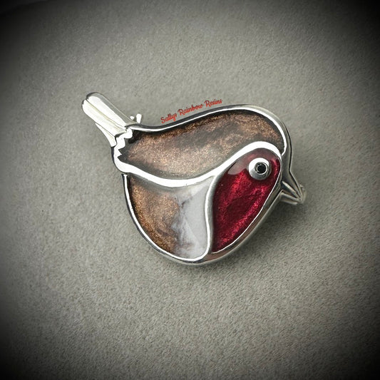 Robin .925 Silver Brooch