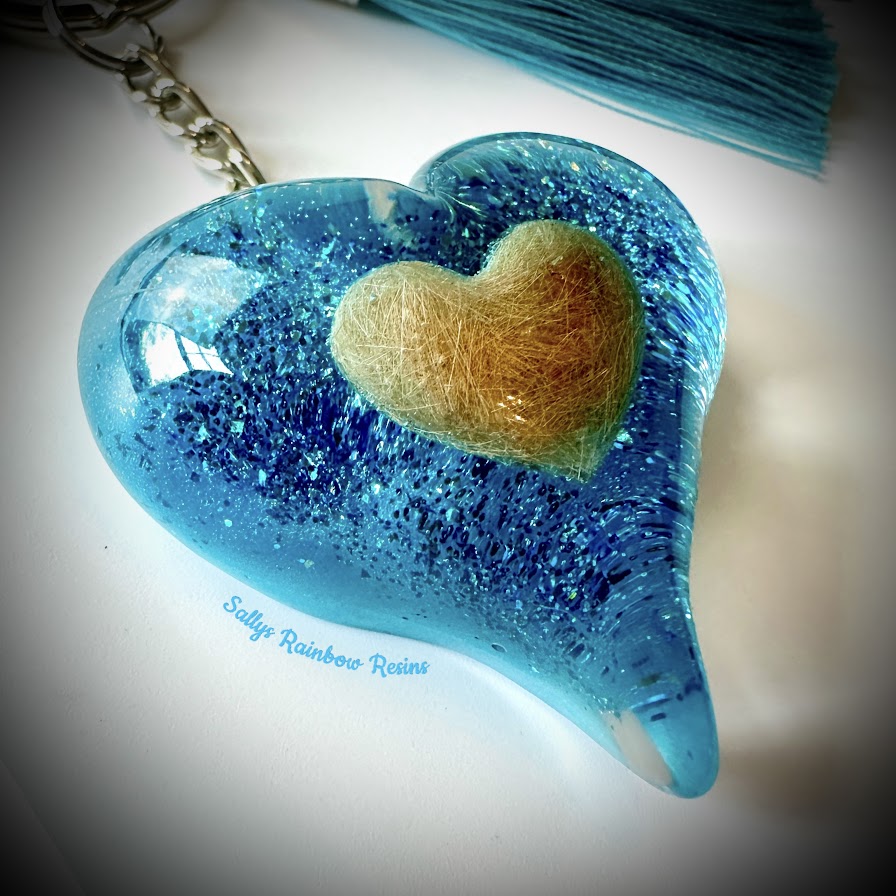 Resin Heart Keyring